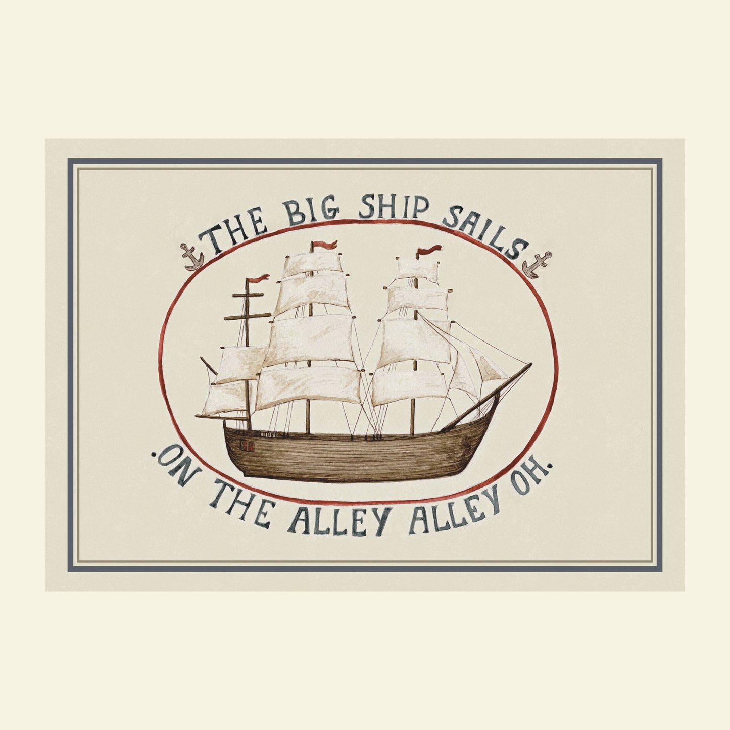 The Big Ship Sails Nautical Children's Art Print