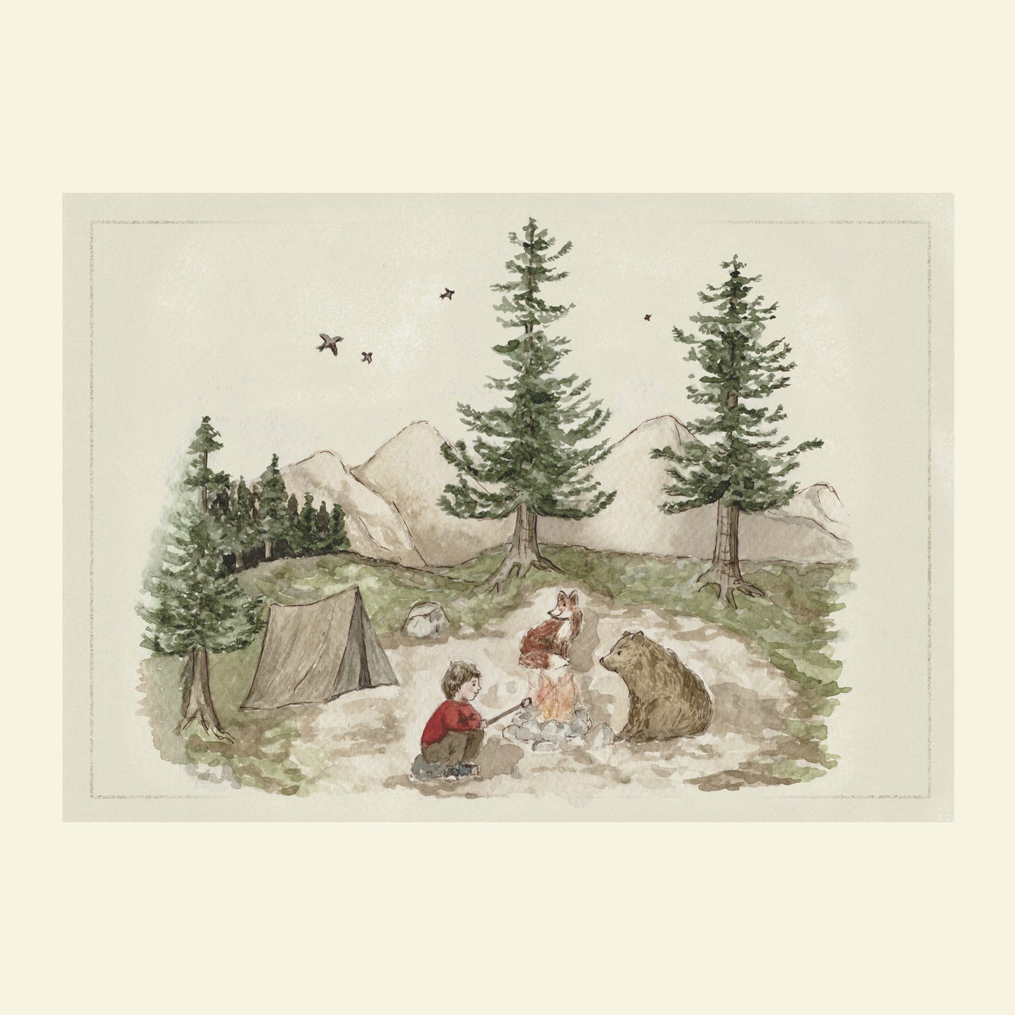 Around The Campfire Children's Art Print