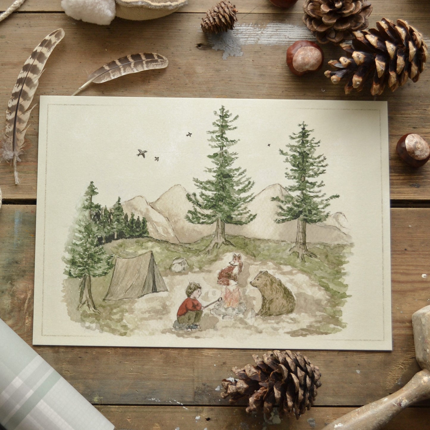 Around The Campfire Children's Art Print
