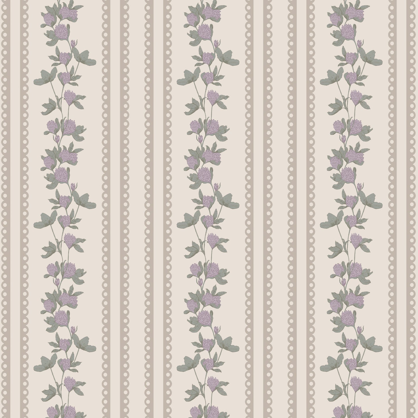 Clover Lane Wallpaper in Lilac