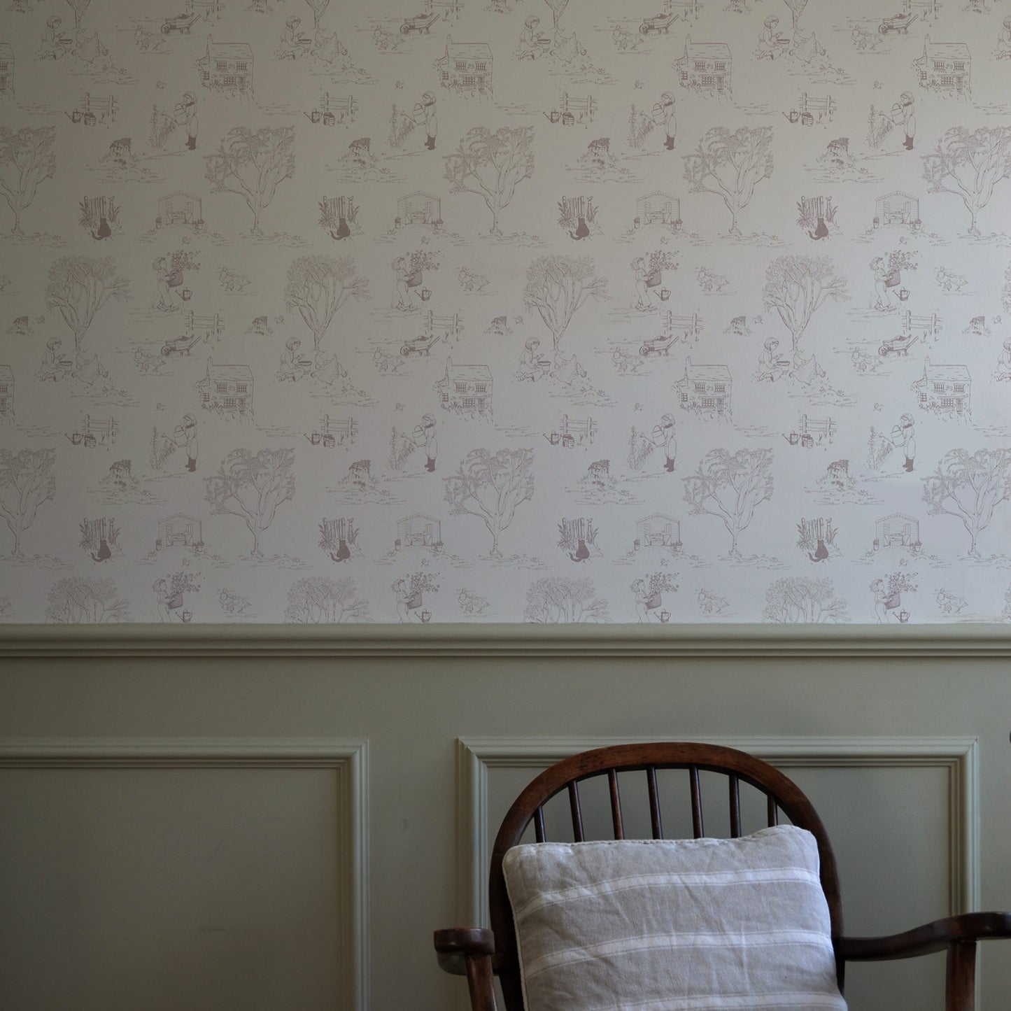 LITTLE COTTAGE GARDEN WALLPAPER IN PINK