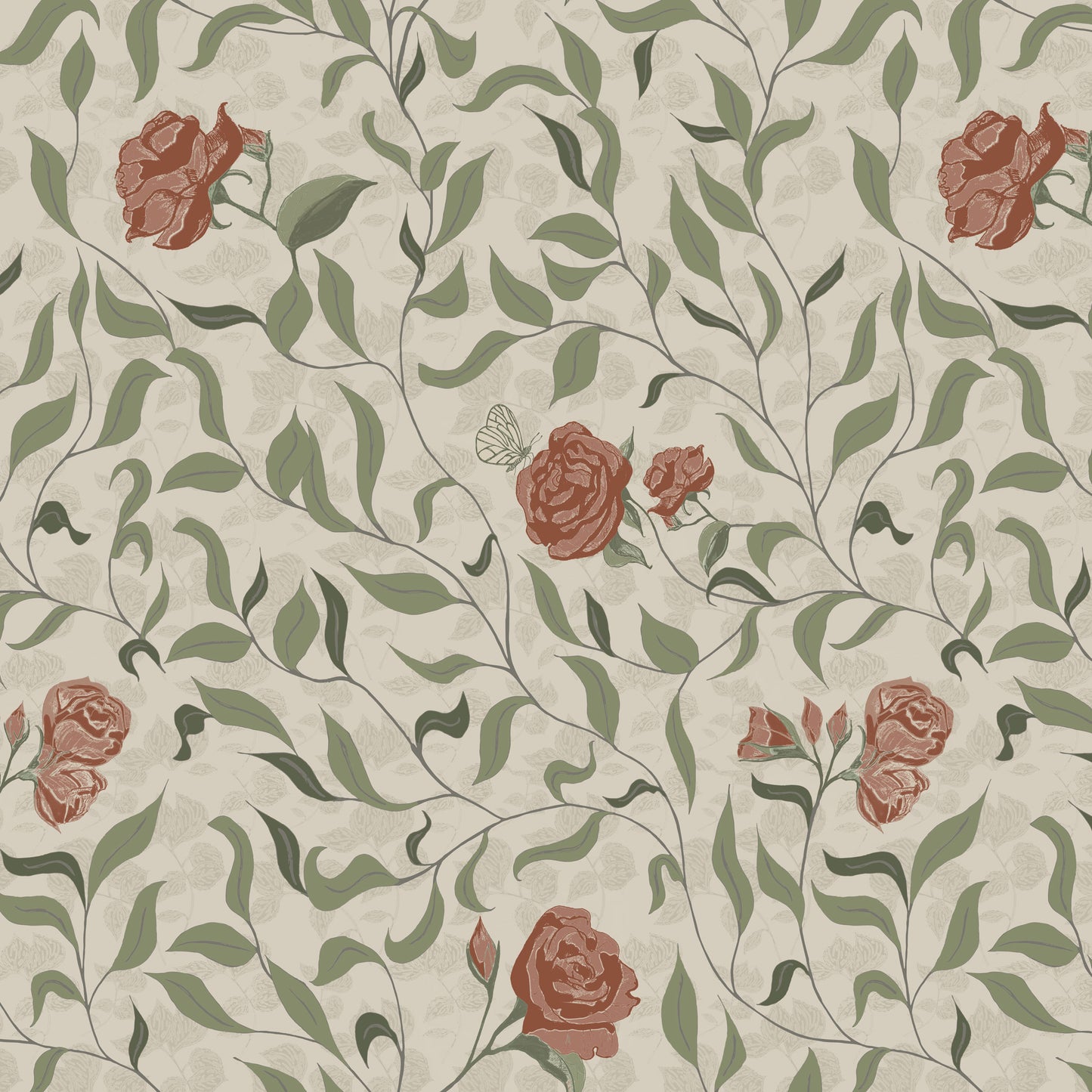 English Rose Garden Wallpaper in Autumn