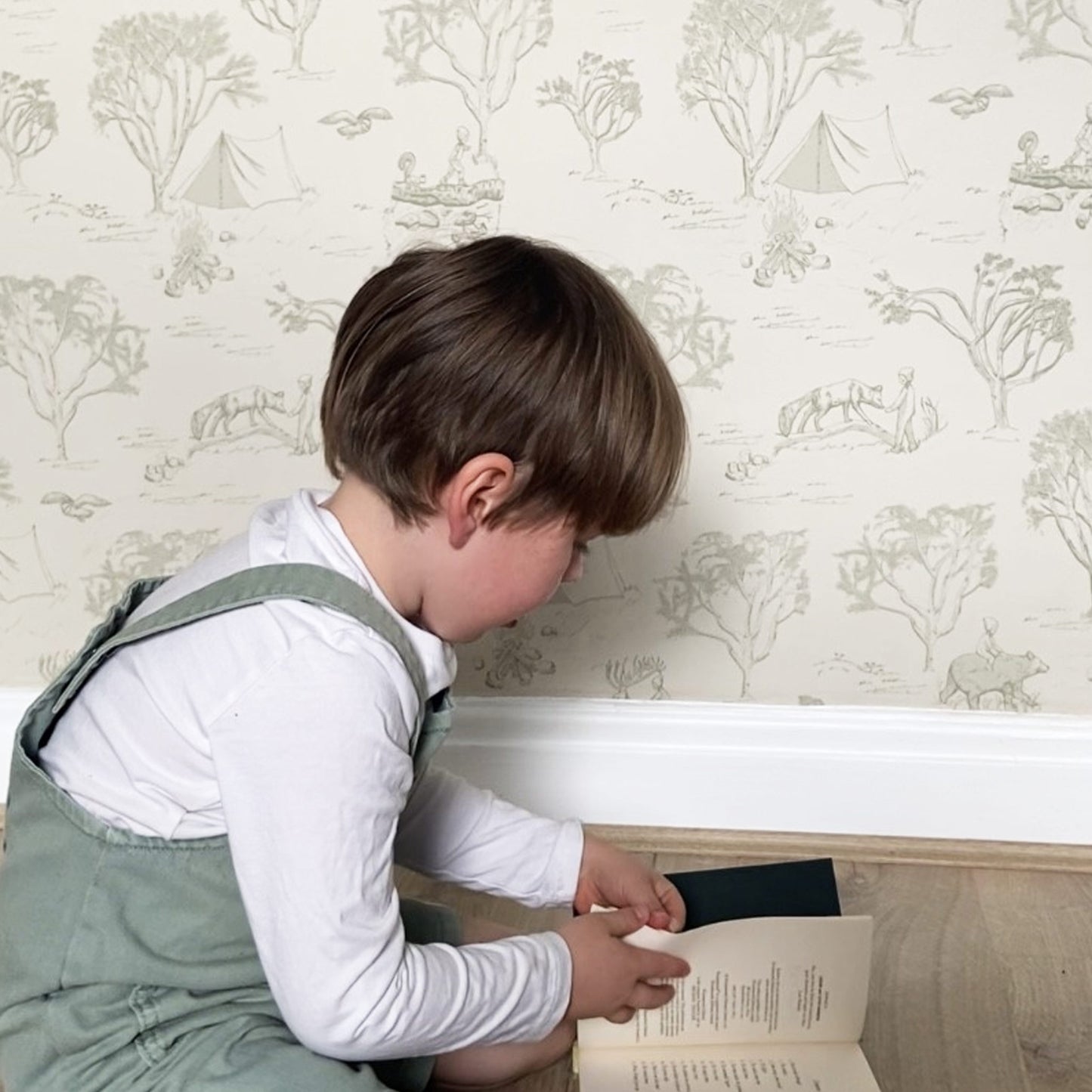 Forest Adventure Wallpaper in Vintage Green