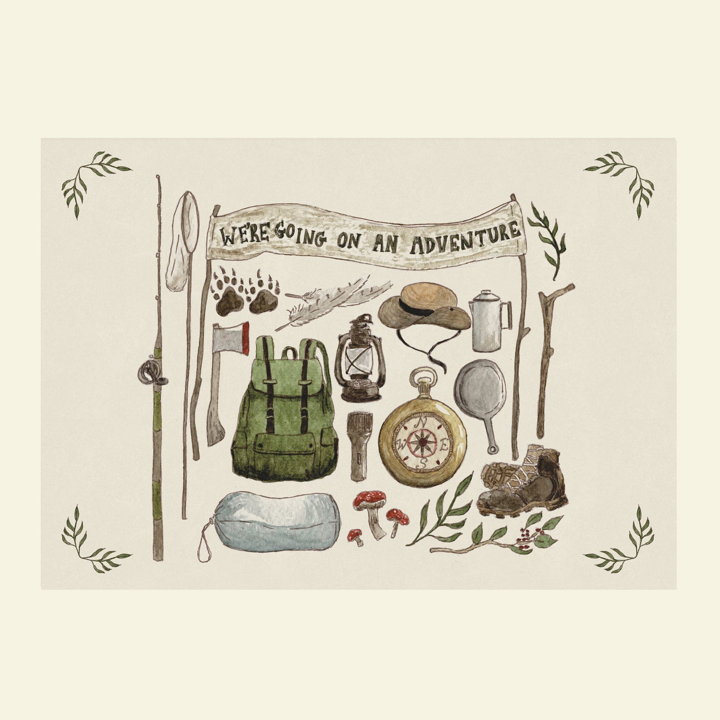 We're Going On An Adventure Children's Art Print