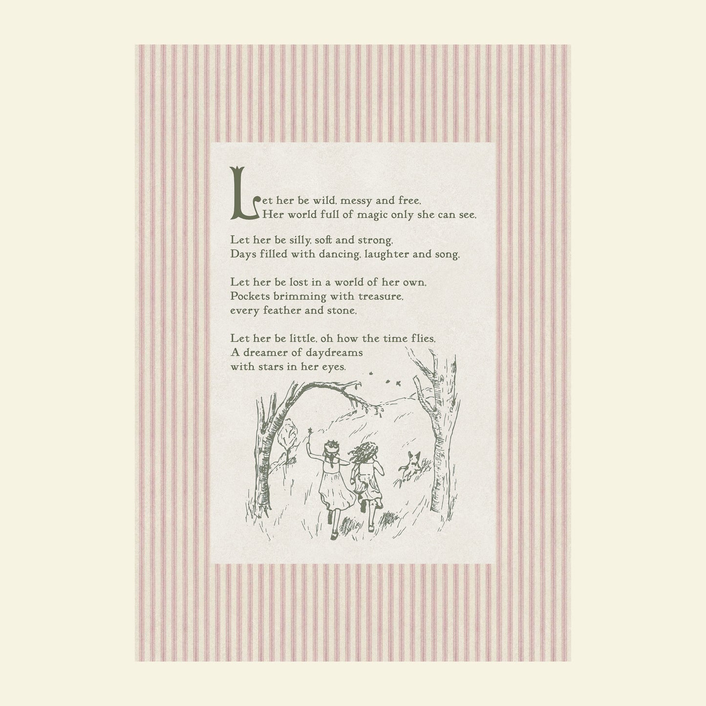 'Let Her Be' Poem Children's Art Print