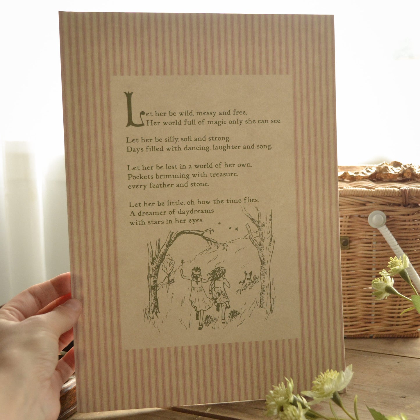 'Let Her Be' Poem Children's Art Print