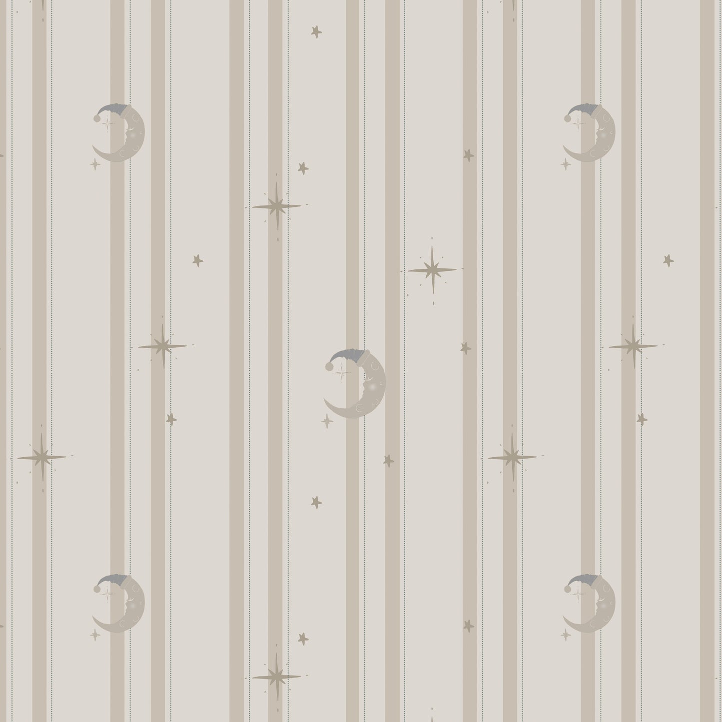 Man In The Moon Wallpaper in Blue Stripe