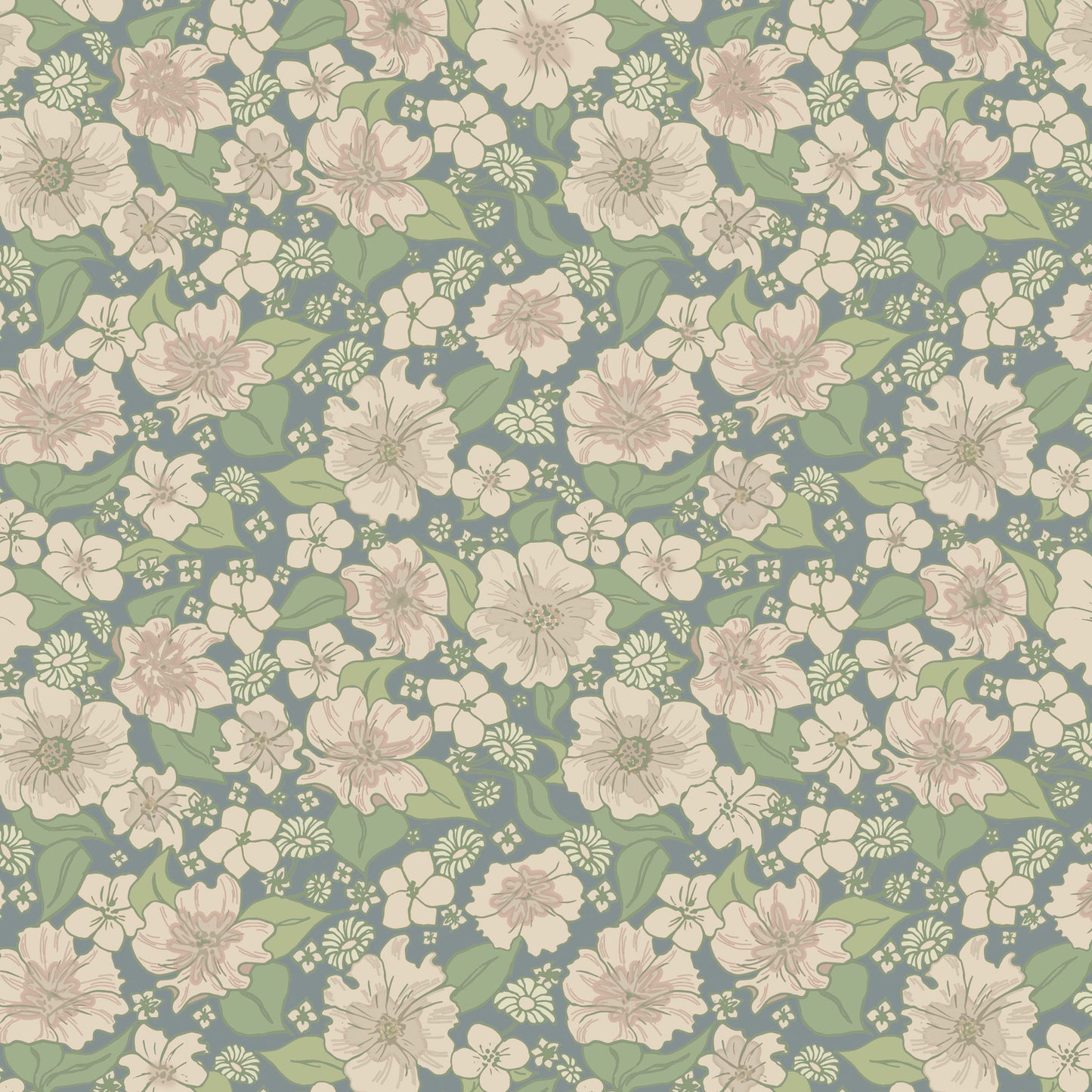 Meadow Bloom Wallpaper in Dusk