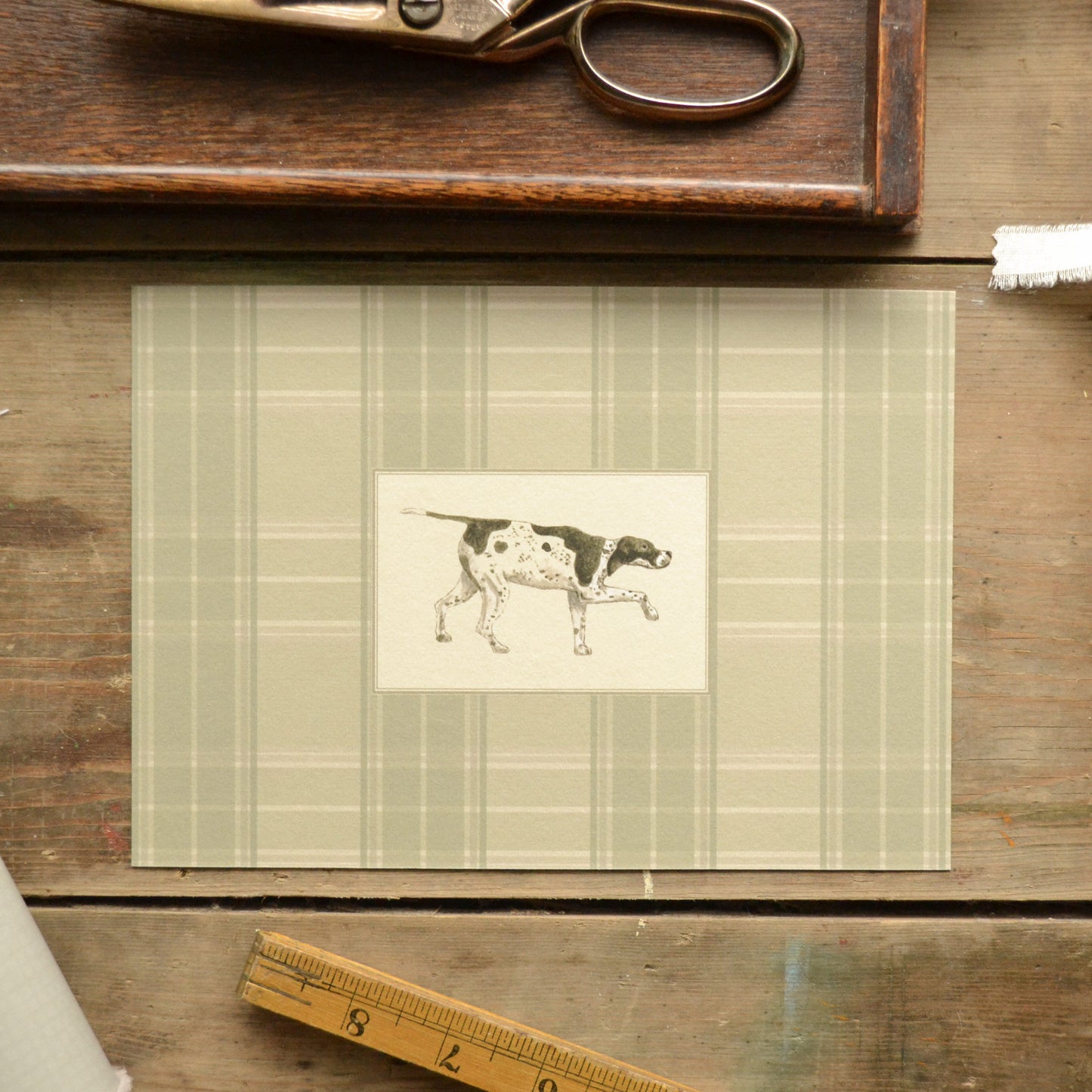 Heritage Pointer Dog in Check Children's Art Print