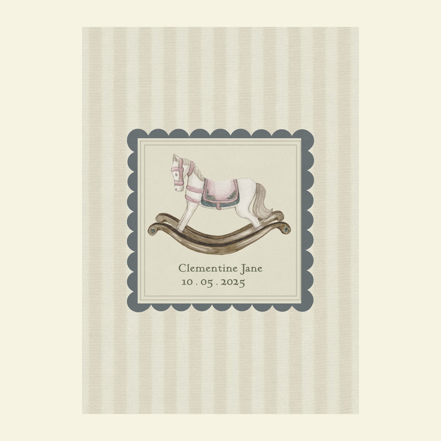 Personalised Rocking Horse Children's Nursery Art Print