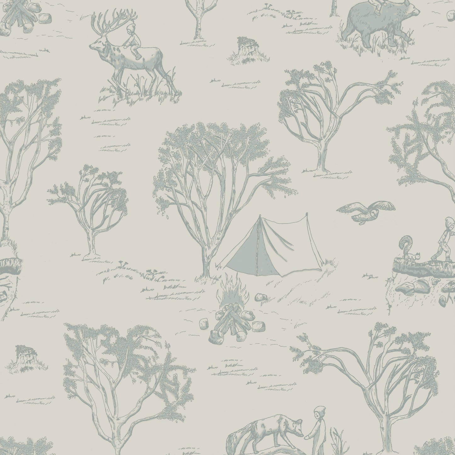 FOREST ADVENTURE WALLPAPER IN BLUE
