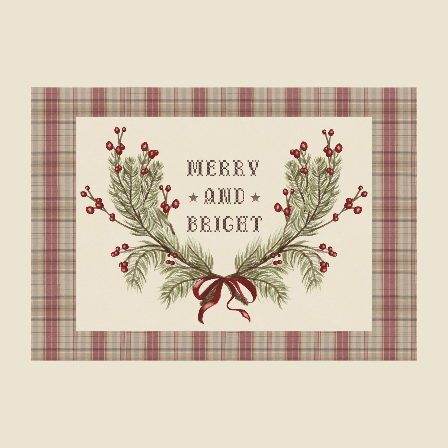 DIGITAL DOWNLOAD Set of Four Christmas Art Prints and DIY Paper Garland
