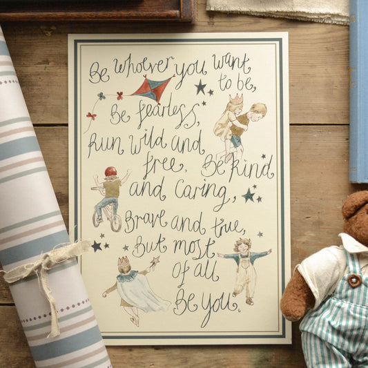 'Be You' Poem Children's Art Print