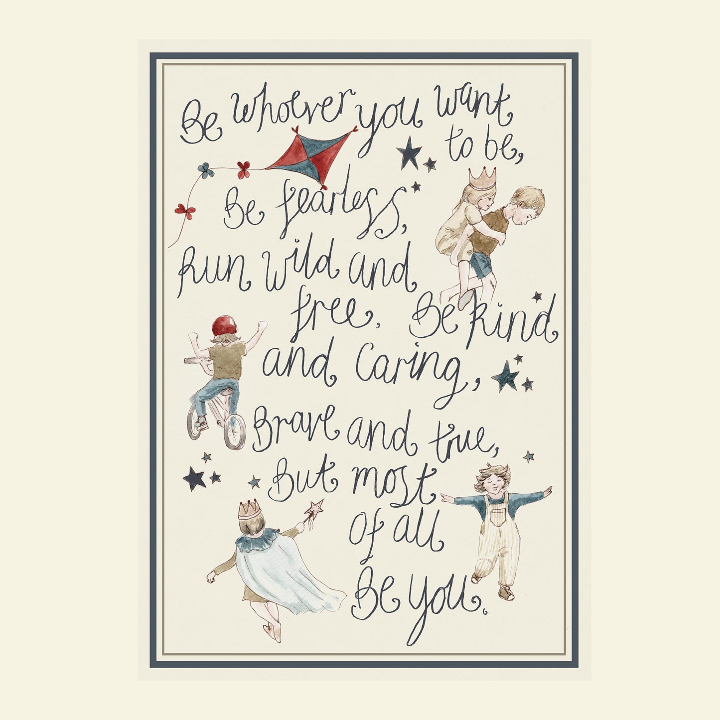 'Be You' Poem Children's Art Print