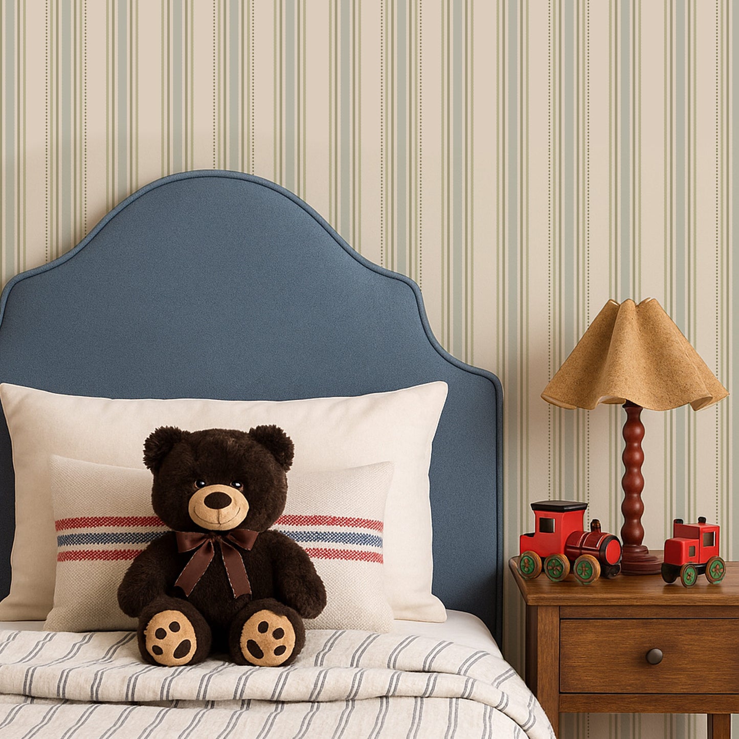 Coastal Stripe Wallpaper in Sky