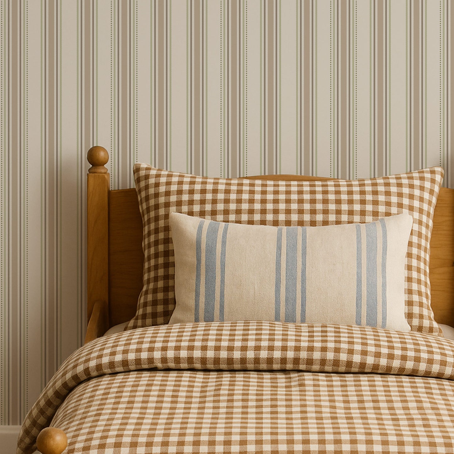 Coastal Stripe Wallpaper in Tan