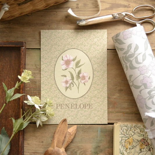 Personalised Floral Rose Children's Nursery Art Print
