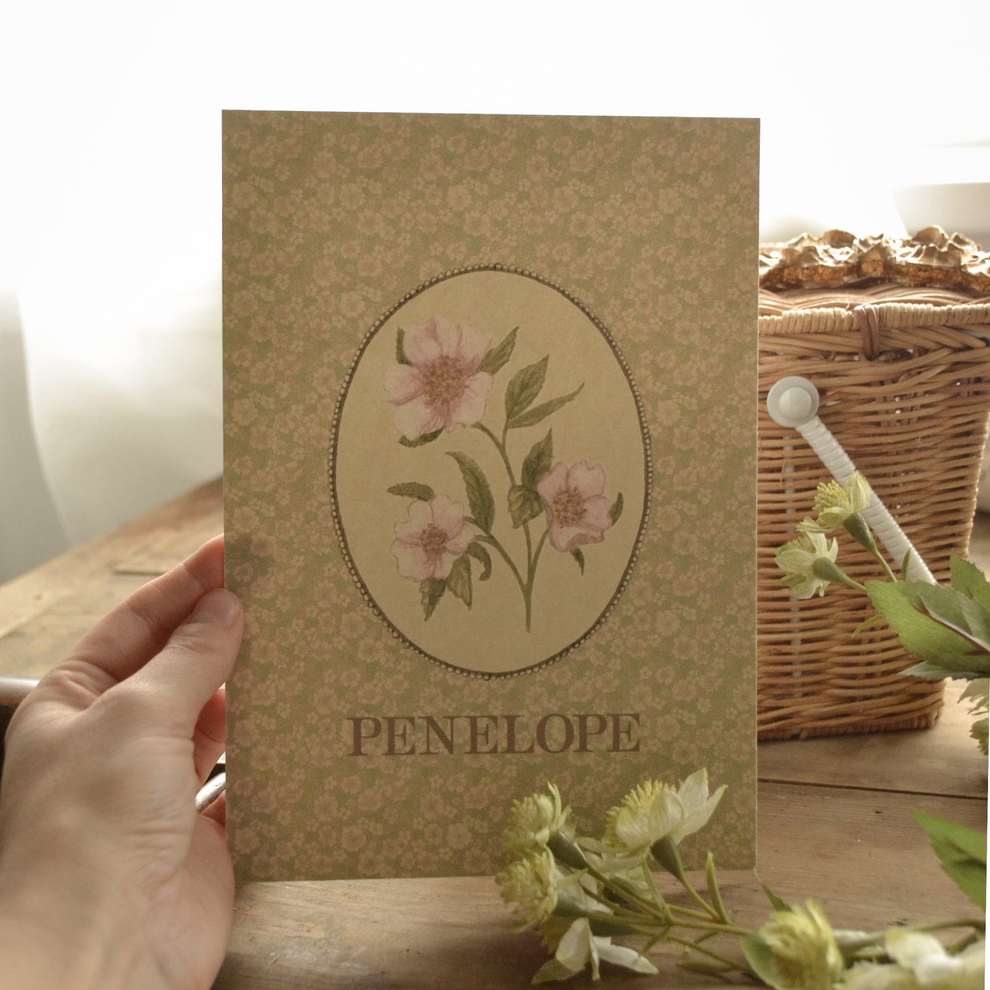 Personalised Floral Rose Children's Nursery Art Print