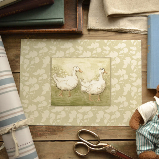 Two Ducks Children's Art Print- Nursery Art Print
