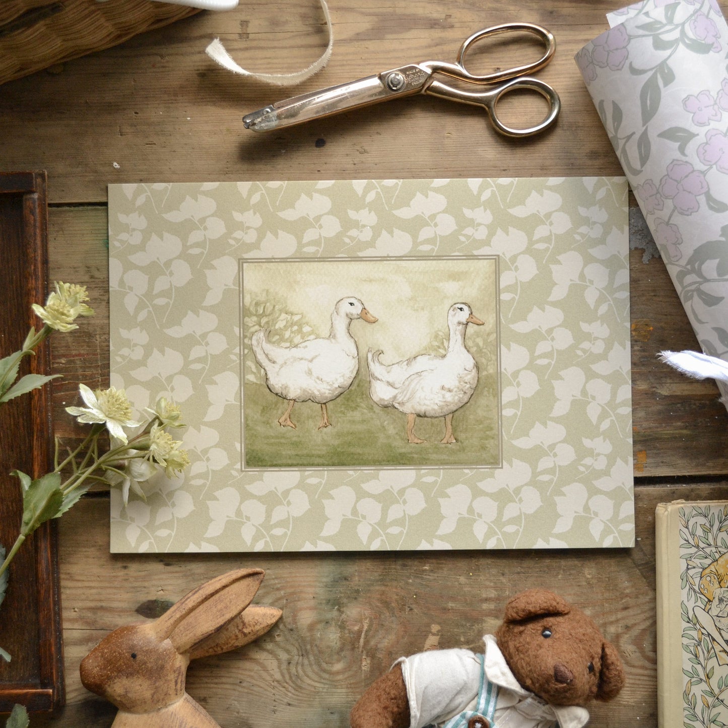 Two Ducks Children's Art Print- Nursery Art Print