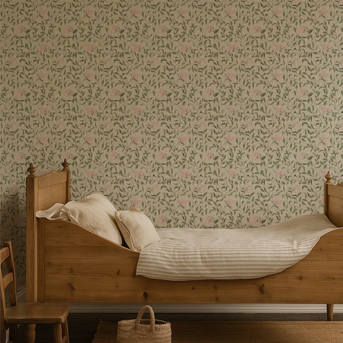 English Rose Garden Wallpaper in Blush