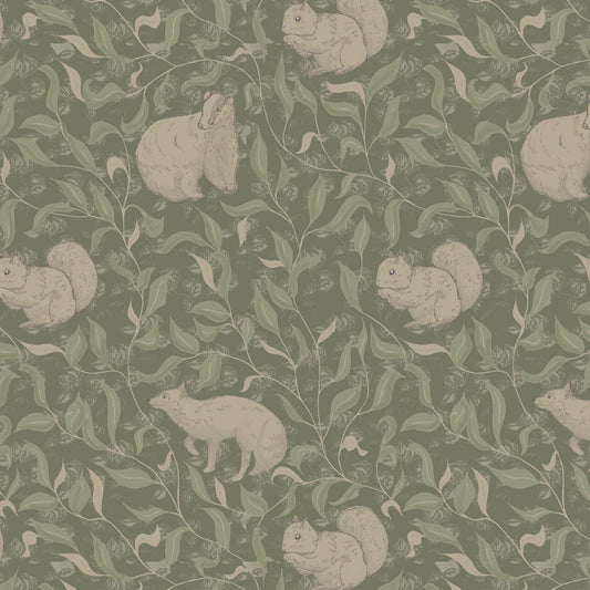 Tanglewood Wallpaper in Shade Earth Green