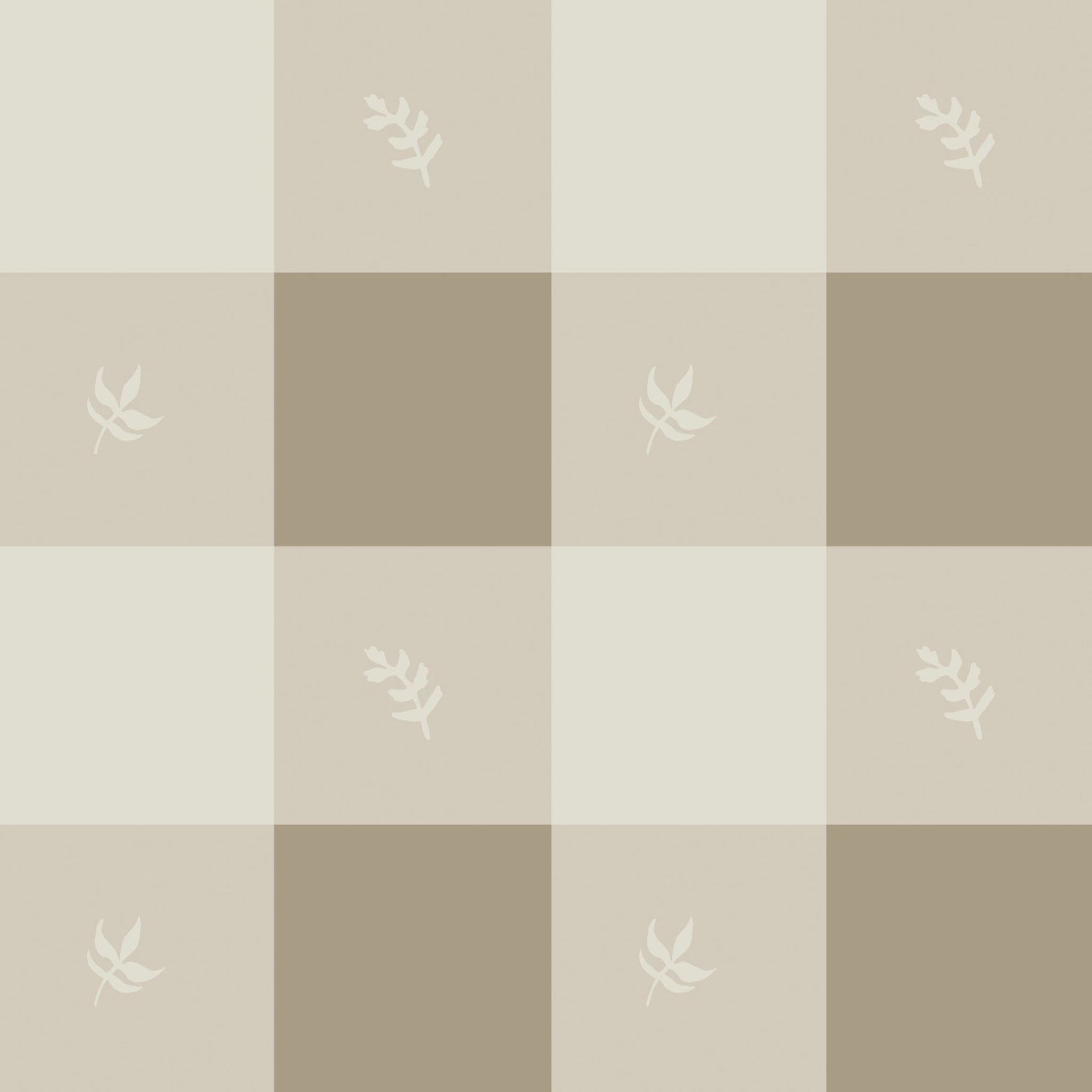 Country Gingham Wallpaper in Tan