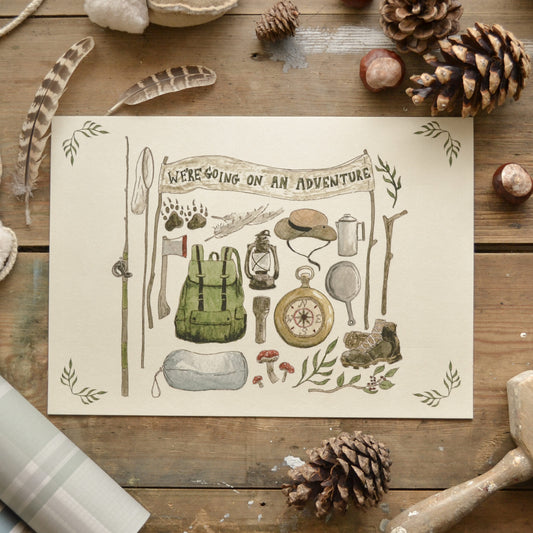 We're Going On An Adventure Children's Art Print