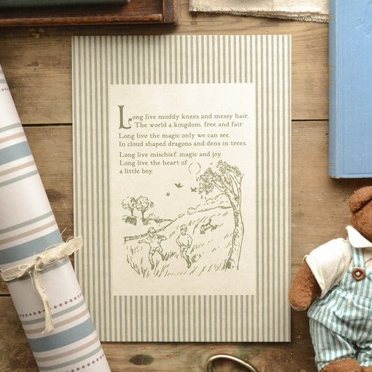 Long Live Boyhood Poem Children's Art Print