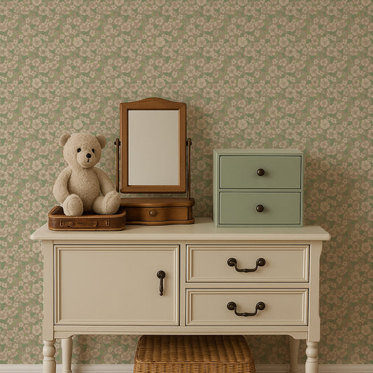 Meadow Bloom Wallpaper in Dusty Pink
