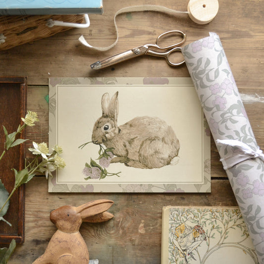 Rabbit and Clover Children's Art Print - Nursery Wall Decor
