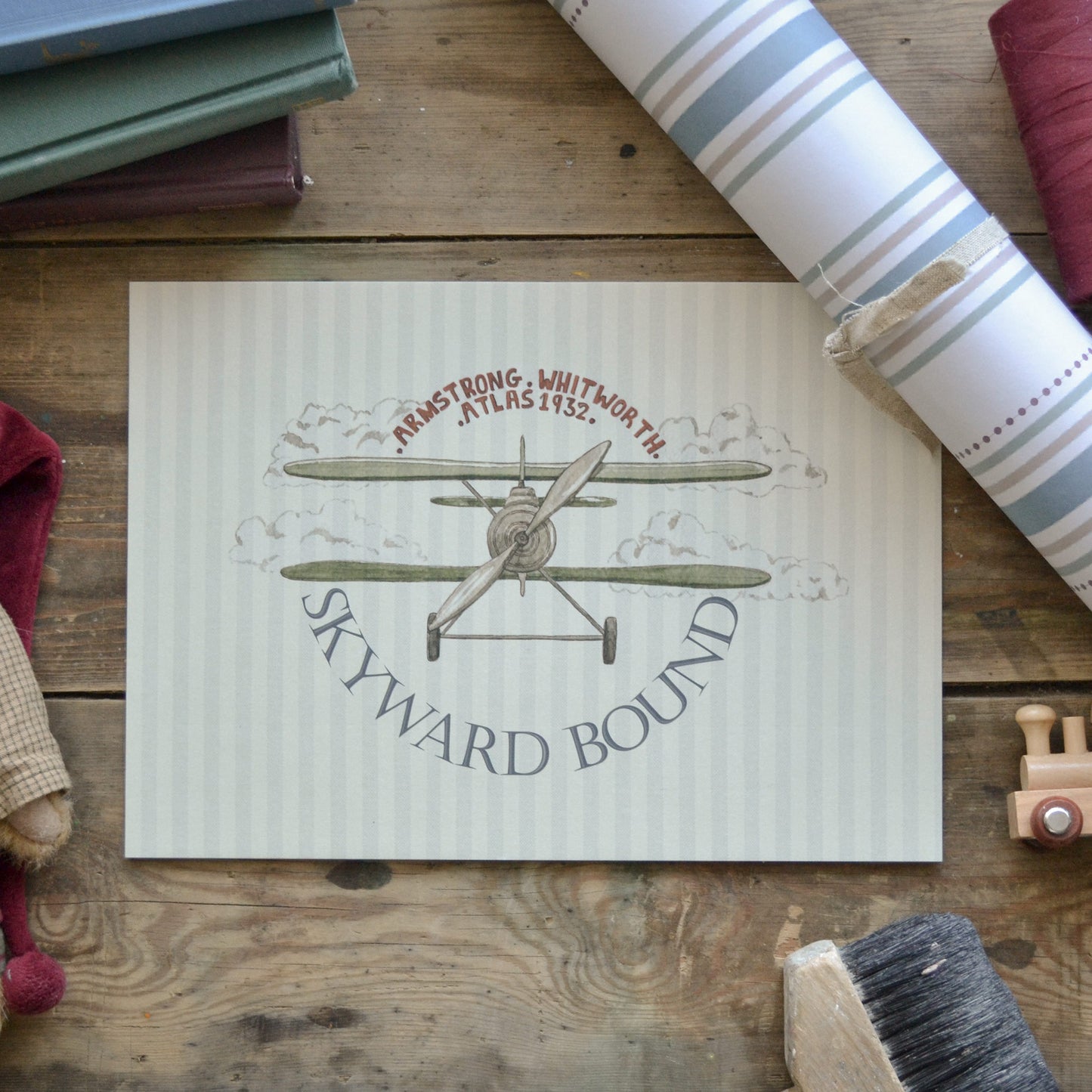 Skyward Bound Vintage Airplane Children's Art Print