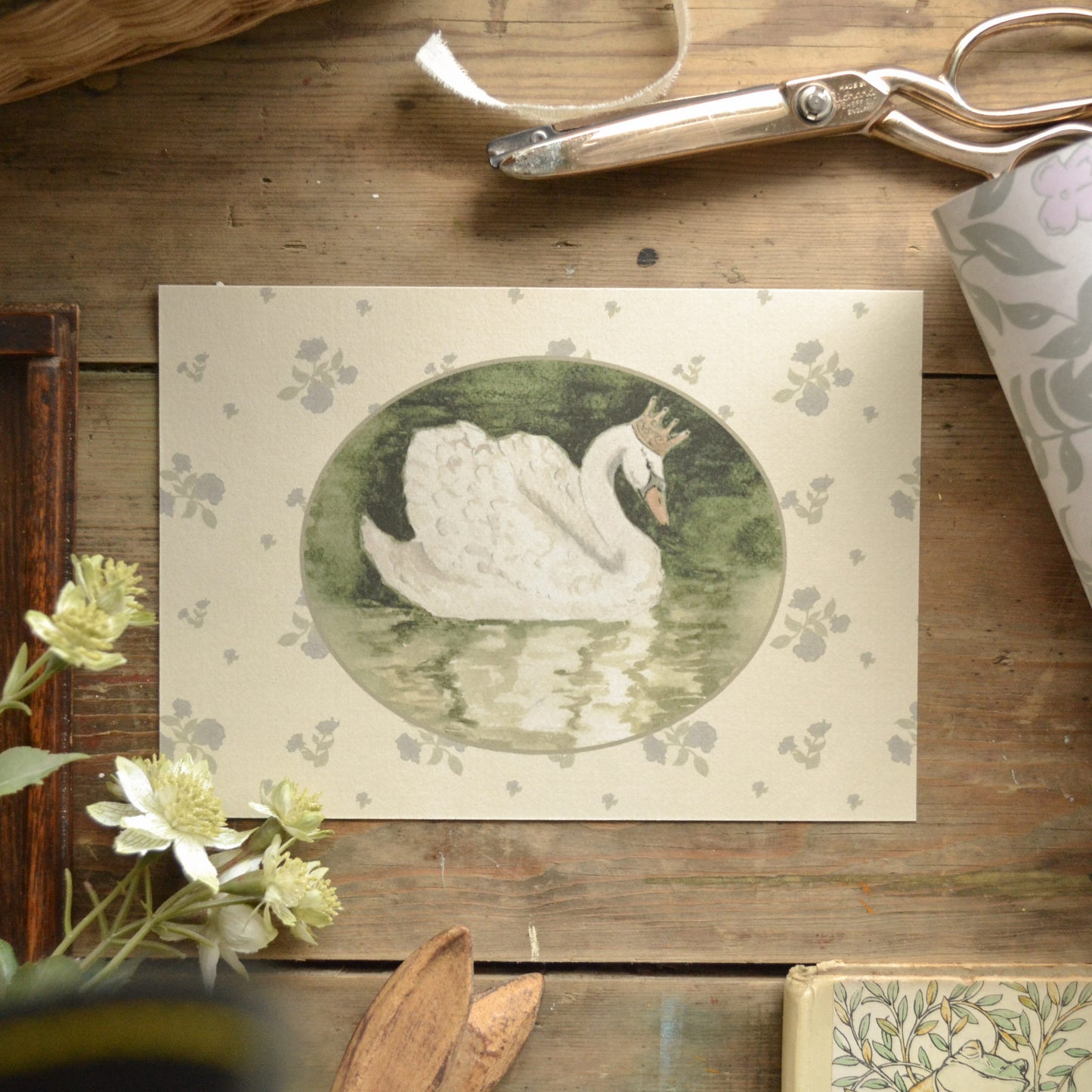Vintage Style Swan Children's Art Print