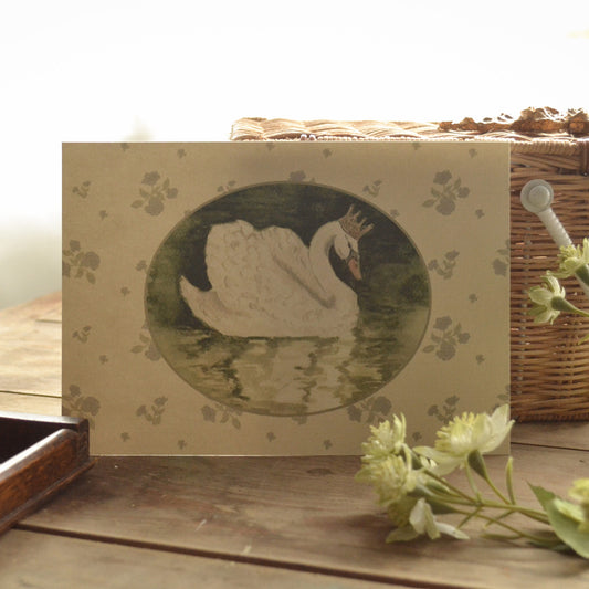Vintage Style Swan Children's Art Print