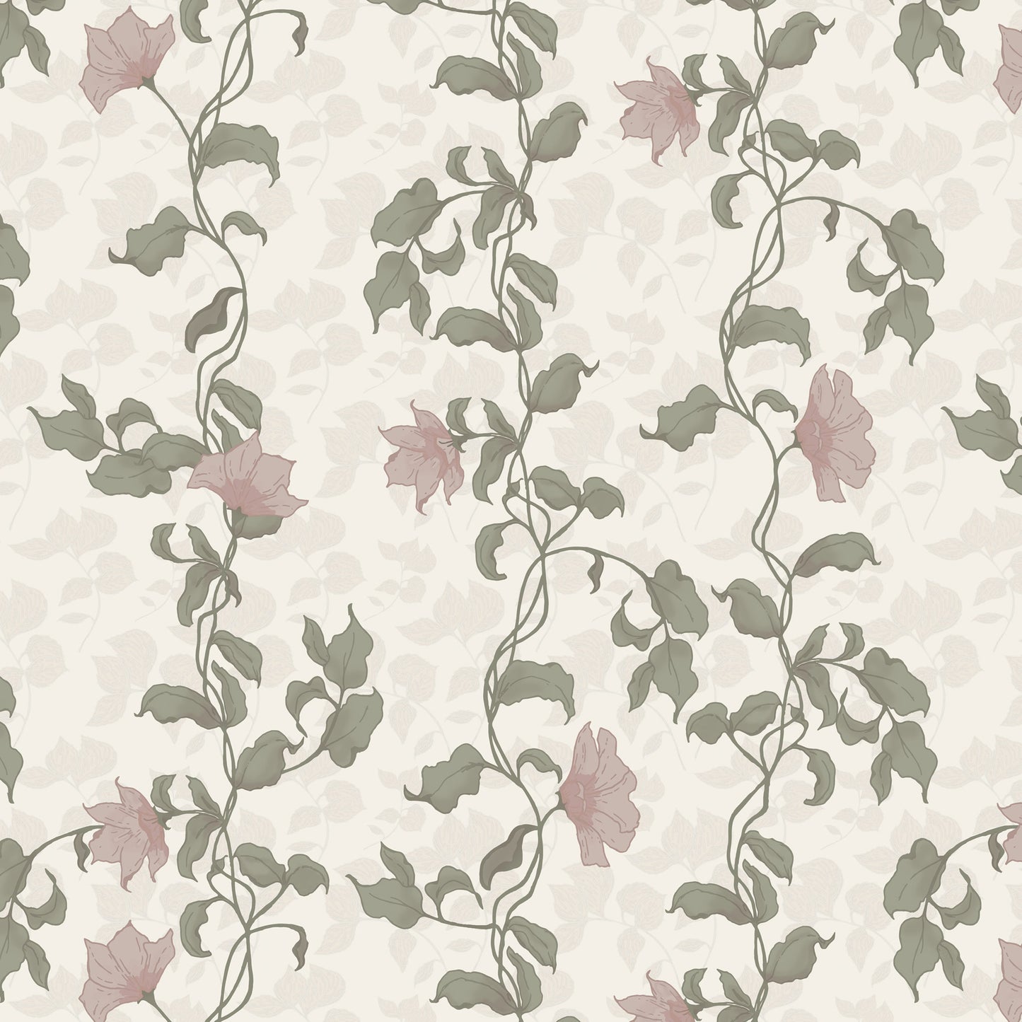 Trailing Flora Wallpaper in Blush
