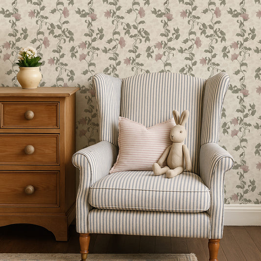 Trailing Flora Wallpaper in Blush