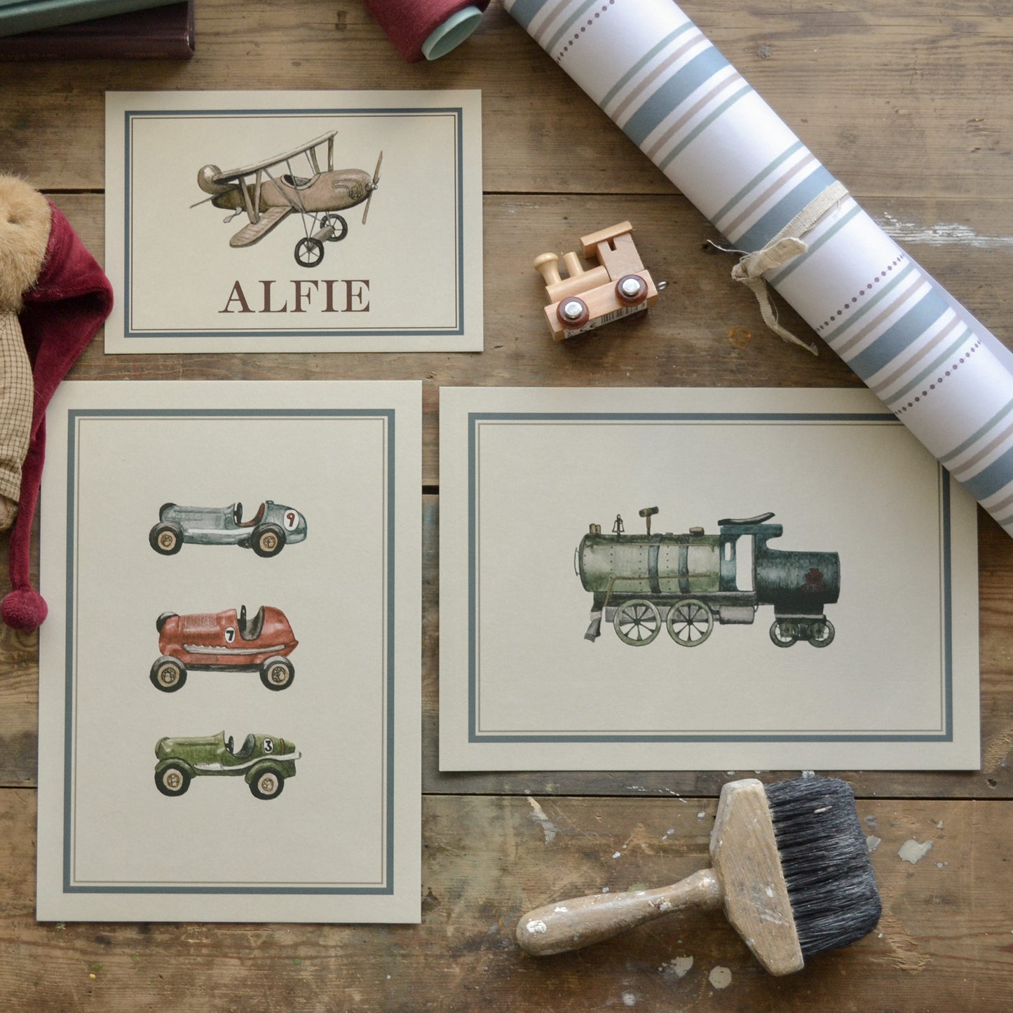 Vintage Toy Train Children's Art Print