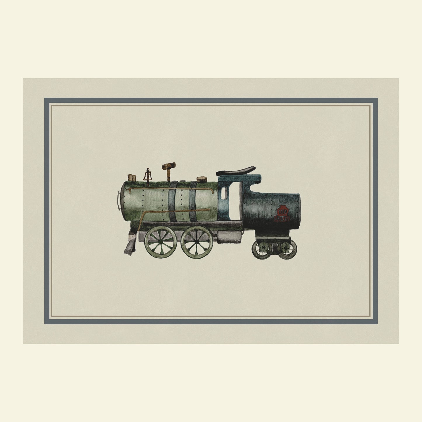Vintage Toy Train Children's Art Print
