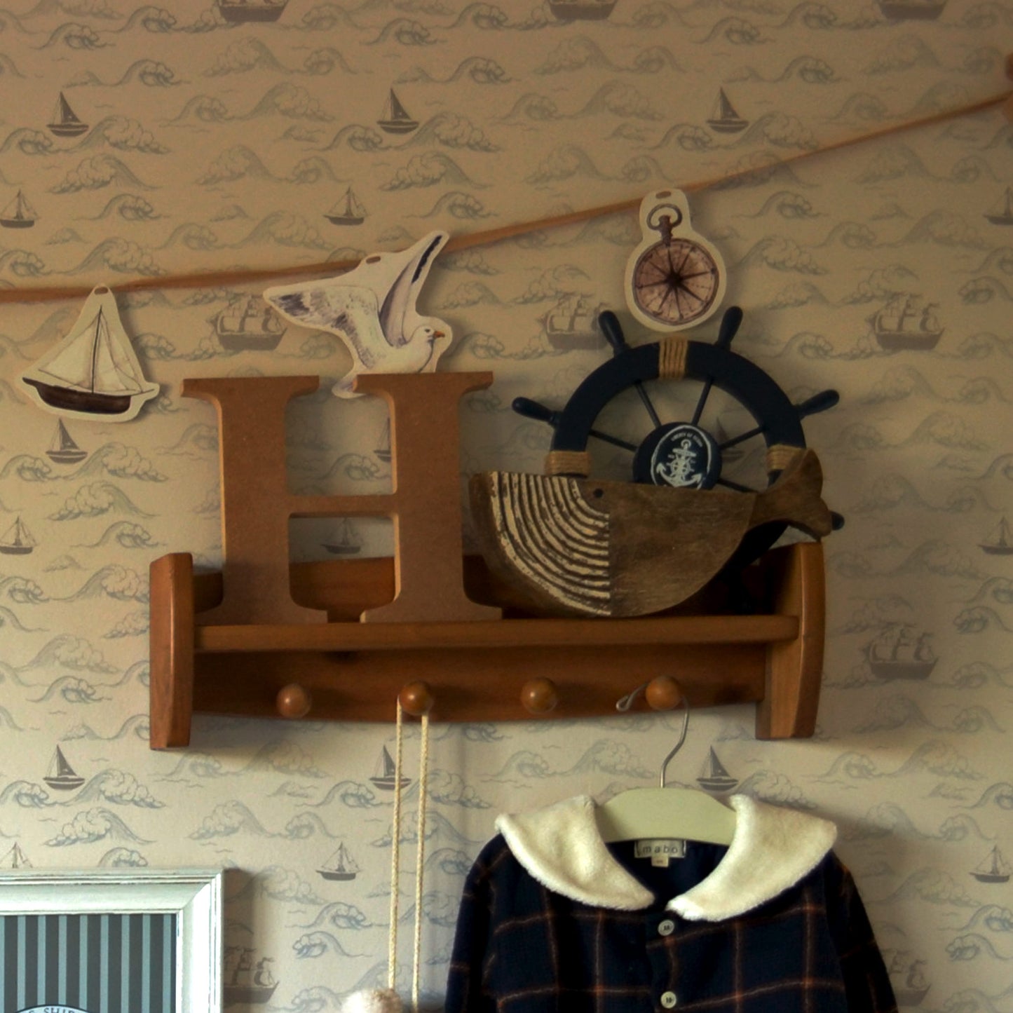 Bound For The Waves Wallpaper in Linen