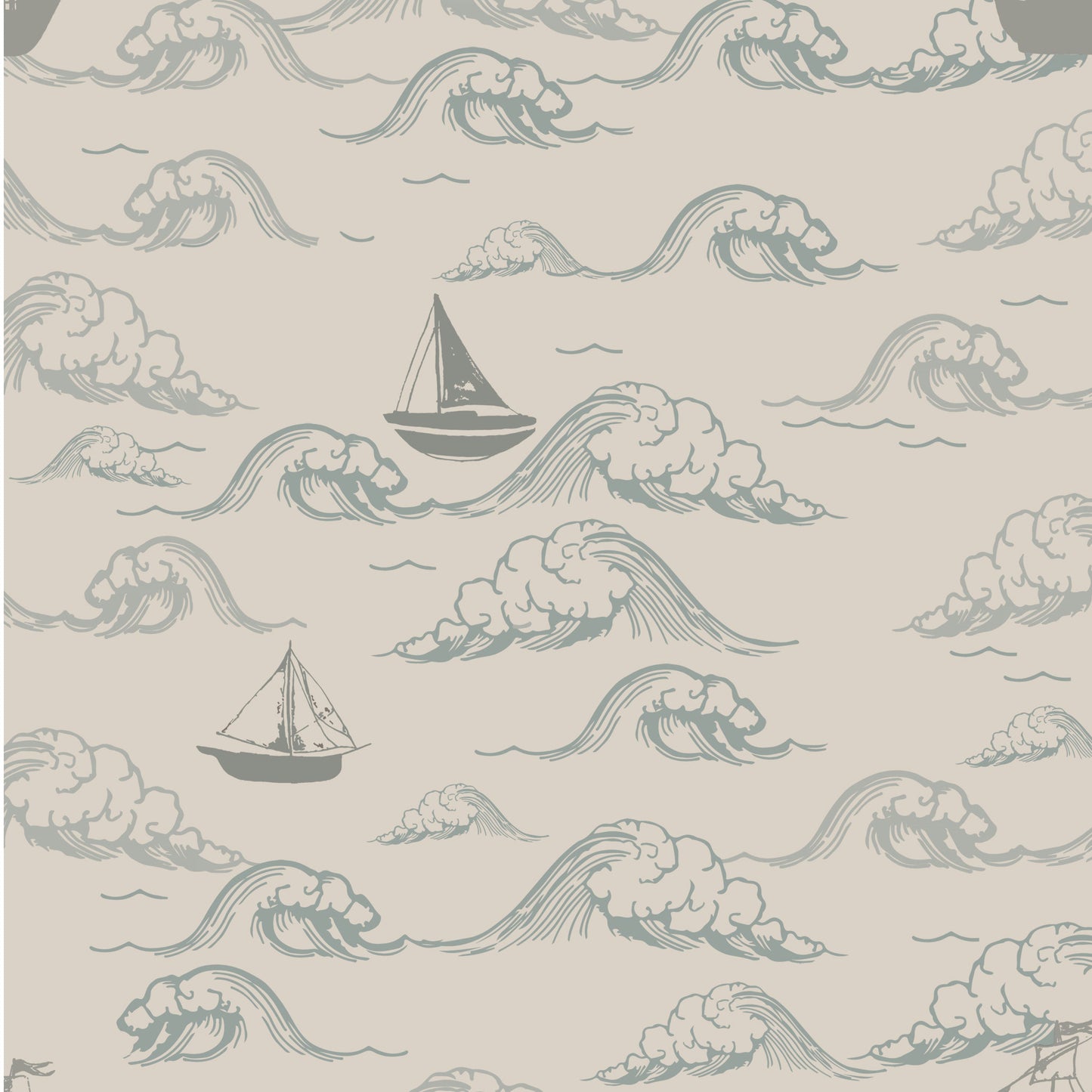 Bound For The Waves Wallpaper in Linen