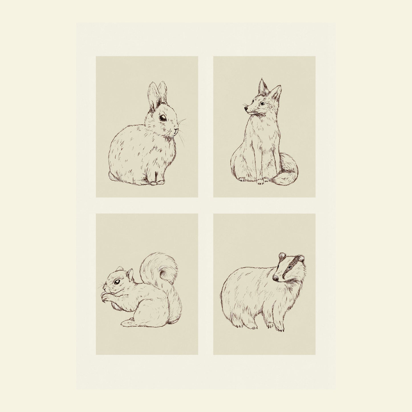 Woodland Animals Children's Art Print- Nursery Print