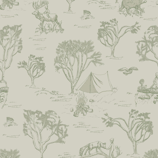 FOREST ADVENTURE WALLPAPER IN GREEN